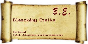 Bleszkány Etelka névjegykártya